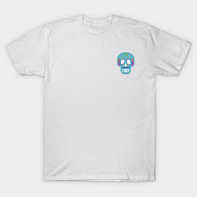 Day of the Dead Blue Colorful Skull Calavera Moustache by WoolShark